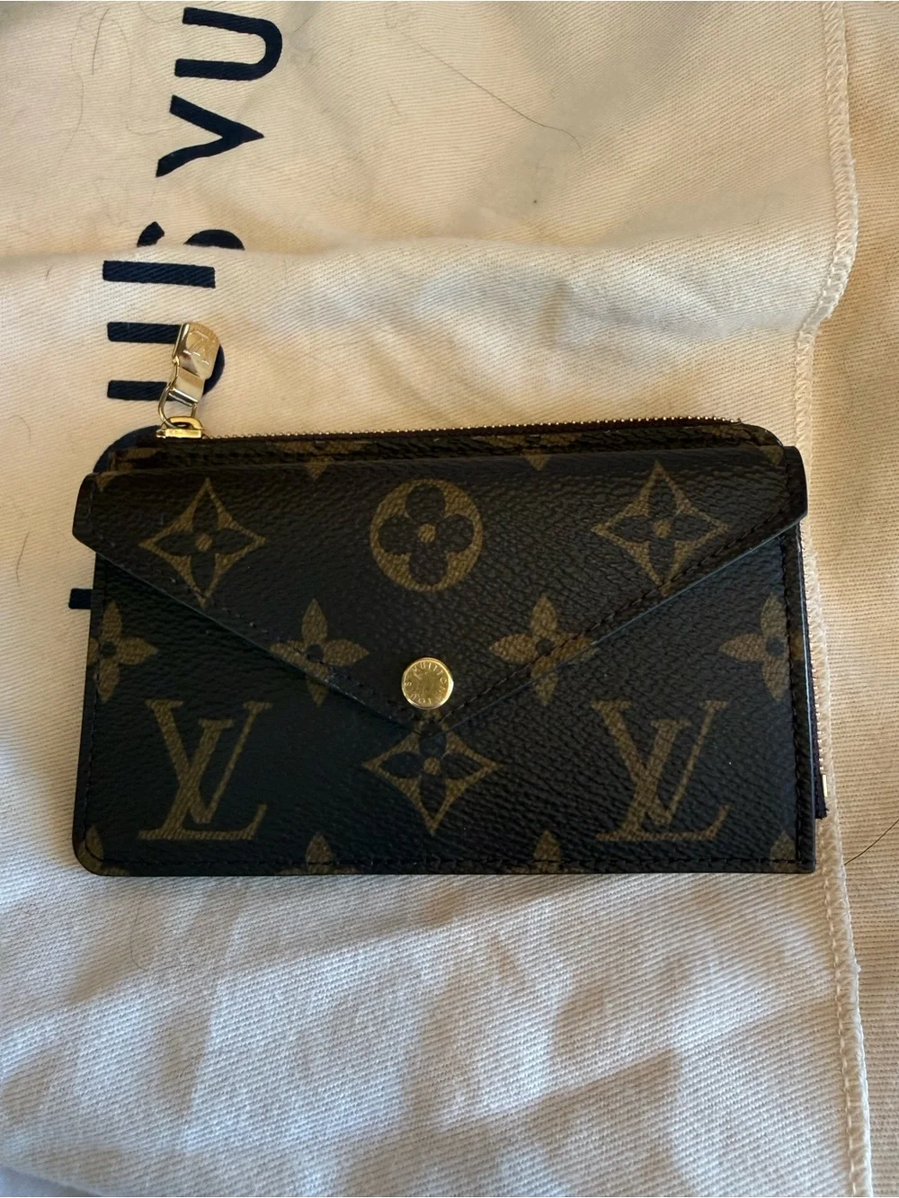 Louis Vuitton Monogram Canvas Card Holder with Gold Hardware